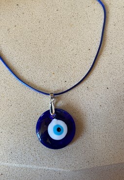 evil eye glass pendant necklace 