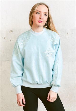 VINTAGE 80S LIGHT BLUE FLEECE SWEATSHIRT