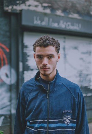VINTAGE NAVY BLUE TOMMY HILFIGER TRACK JACKET
