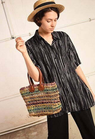 90'S RETRO FESTIVAL PARIS CHIC SHIRT BLOUSE TOP
