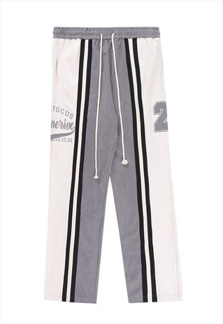 Basketball joggers velvet pants sports trousers in grey