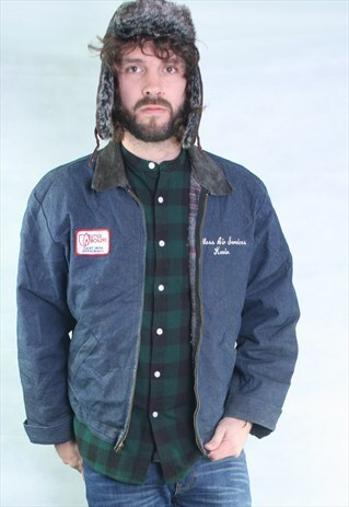VINTAGE 80'S USA DENIM WINTER LINED OVERSIZED JACKET