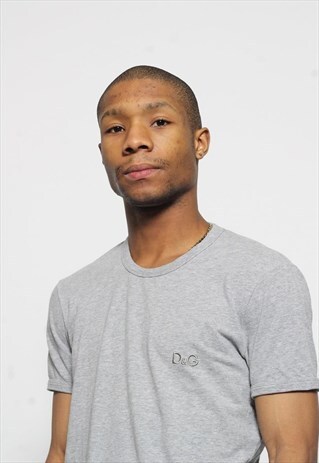 VINTAGE DOLCE AND GABBANA D&G LOGO T-SHIRT GREY