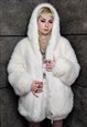 Faux fur luxury jacket handmade premium fleece jacket cream