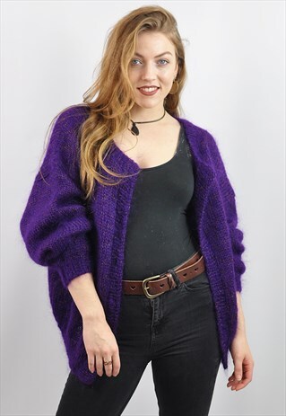 VINTAGE PURPLE MOHAIR CARDIGAN
