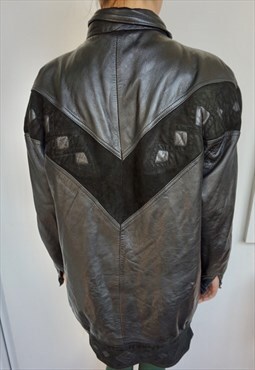 Vintage Embroidered Leather Coat
