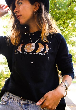 UNISEX MOON PHASE RECYCLED SWEATSHIRT - PAINTED TO ORDER