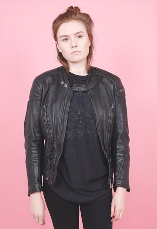 VINTAGE LEATHER BIKER JACKET /R9017
