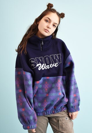 80'S RETRO ATHLEISURE SPORTS FLEECE SWEATSHIRT JACKET