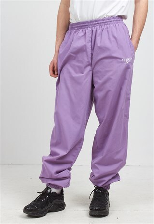 VINTAGE RETRO PURPLE REEBOK TRACK BOTTOMS JOGGERS