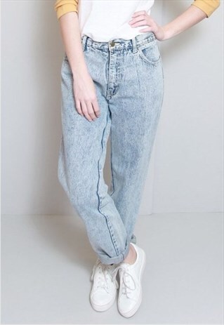 VINTAGE 1990'S FREE LOOK LIGHT WASH DENIM MOM JEANS