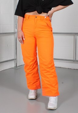 Vintage The North Face Ski Trousers in Orange w/ Logo - Smal