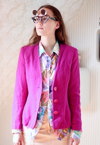 PINK FUSHIA WOOL JACKET TOP
