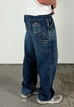 Vintage Carhartt Carpenter Pants Men's Dark Blue