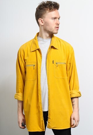 VINTAGE CORDUROY CORD SHIRT YELLOW