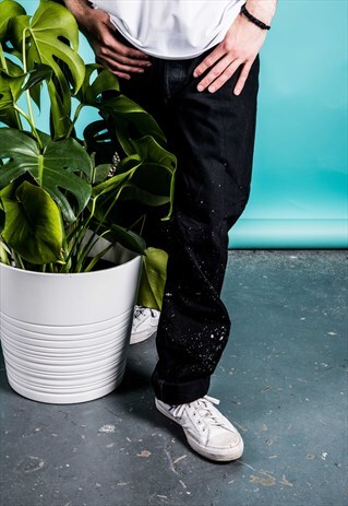 VINTAGE BLACK LEVI'S 501 PAINT JEANS