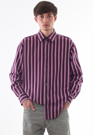 VINTAGE YVES SAINT LAURENT 90S PURPLE PINK STRIPED