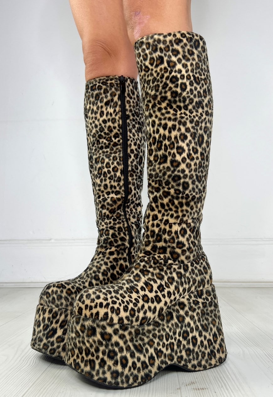 Cheetah print best sale platform boots