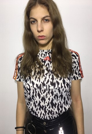 VINTAGE 90' AMAZING ADIDAS MULTI LEOPARD PRINTED T-SHIRT