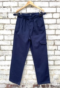 Cargo Pants Trousers Belted Straight Leg