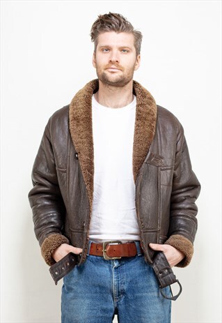 VINTAGE 70'S BROWN SHEARLING JACKET