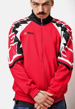 Old School track jacket red Men's vintage 80s 90s