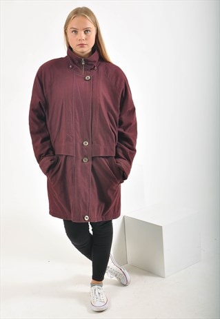 VINTAGE LINED PARKA JACKET IN MAROON