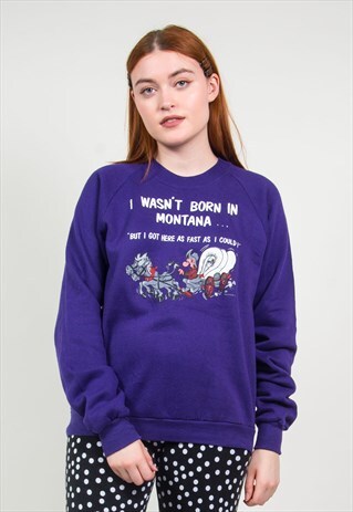 VINTAGE 90'S MONTANA PRINT SWEATSHIRT