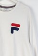 VINTAGE FILA SWEATSHIRT BASIC Y2K IN WHITE M