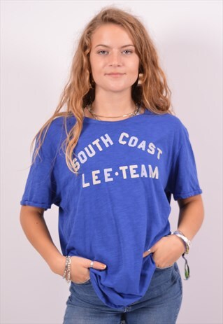 VINTAGE LEE T-SHIRT TOP BLUE
