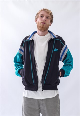 VINTAGE MENS NIKE TRACK TOP BIG LOGO TEAM JACKET