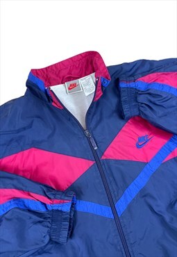 Nike Vintage 90s Purple and pink block colour track jacket