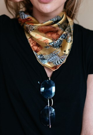 VINTAGE 80S AFRICA PRINT SAFARI SCARF
