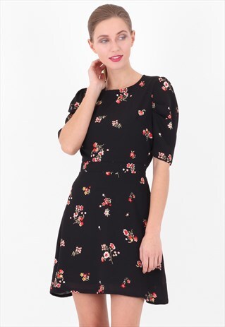 FLORAL PRINT SKATER MINI DRESS
