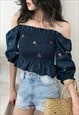 OFF-THE-SHOULDER YOU WITH FLORAL EMBROIDERY 