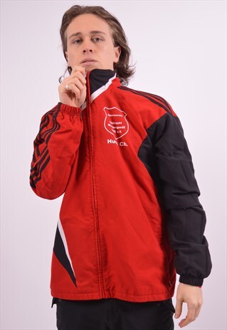 VINTAGE ADIDAS TRACKSUIT TOP JACKET RED