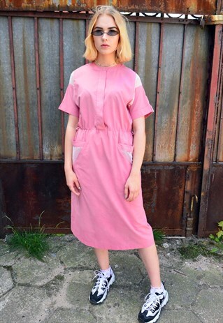 VINTAGE 80S PINK DRESS WITH MESH