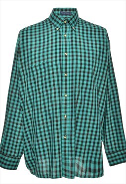 Green & Black Editions Long Sleeved Checked Shirt - L
