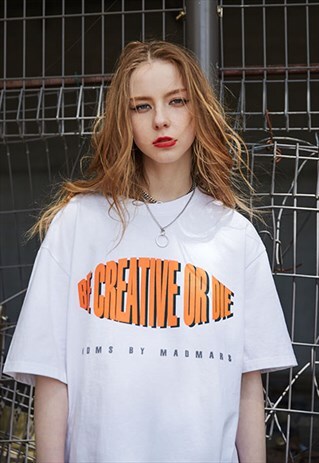 TWO TONE SLOGAN T-SHIRTS