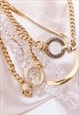 BLACK LINKLOCK GOLD CURB CHAIN WATERPROOF NECKLACE