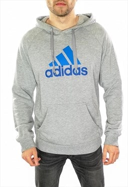 Adidas Big Logo Hoodie In Grey Size UK medium