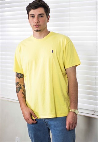 VINTAGE POLO RALPH LAUREN T-SHIRT LOGO 90S L 6.4