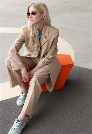 VINTAGE 90'S LIZ CLAIBORNE BEIGE NEUTRALS SET SUIT