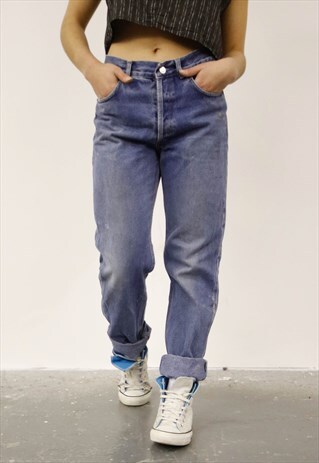 VINTAGE LEVI'S BLUE PAINT MOM JEANS