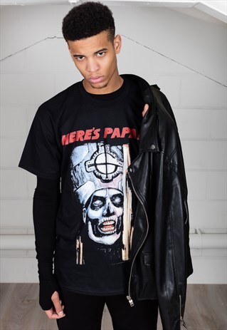 GHOST HERE'S PAPA EVIL SKELETON FACE UNISEX T-SHIRT