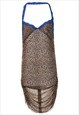 Vintage Leopard Pattern Halterneck Slip Dress - S