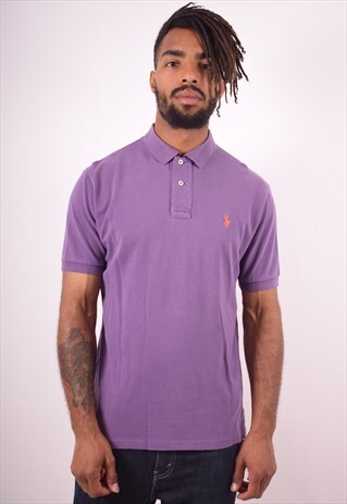 POLO RALPH LAUREN MENS VINTAGE POLO SHIRT LARGE PURPLE 90S