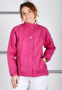 Vintage Helly Hansen Jacket Pink Windbreaker Rain Coat UK 14