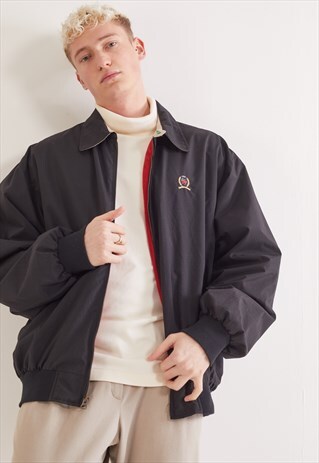 VINTAGE TOMMY HILFIGER HARRINGTON JACKET BLACK