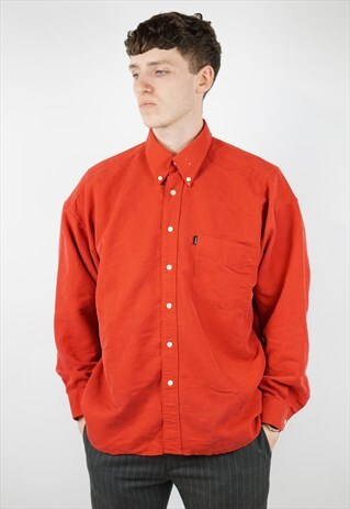 VINTAGE RIBBED RED SOFT SHIRT